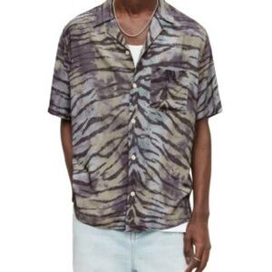 RARE - ALLSAINTS Kisli Tiger Stripe Tie Dyed Relaxed Fit XXL